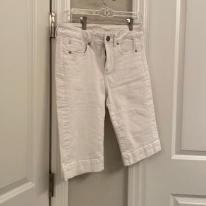 White denim Bermuda shorts
